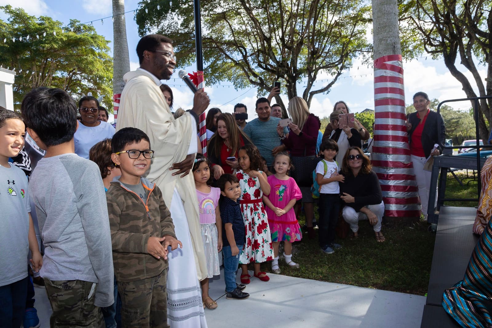Fr. Cletus with parish families
